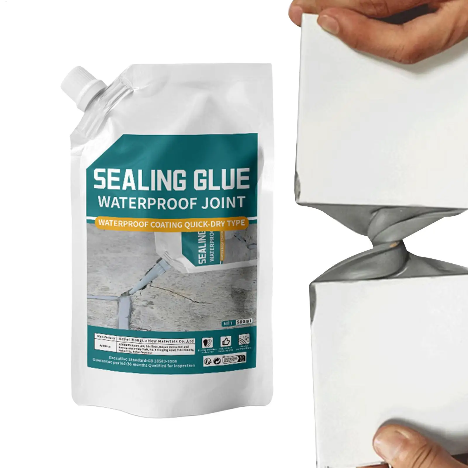 500ml Concrete Crack Filler Sealant Waterproof Quick-Drying Adhesive For Garage Floor Kitchen, Corners, Floors, Leak Repair