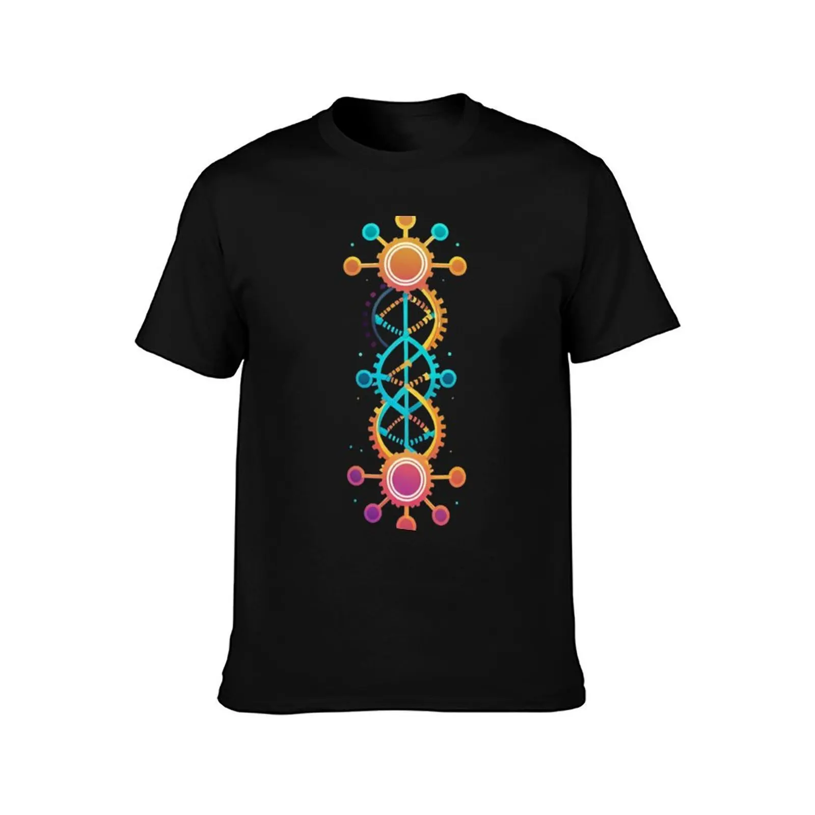 Neon Bioengineering Fusion T-Shirt Summer Casual Cotton Tee Oversized Streetwear Tops Vintage Graphic Print Unisex Men Women