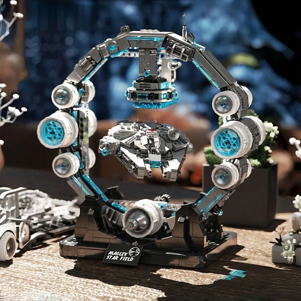 Film Space Wars Futuristisches Raumschiff Magnetische Bausteine Modellbausatz mit Beleuchtung Spielzeug-Plan-Set für Geschenke 1196 Teile – Detail 3