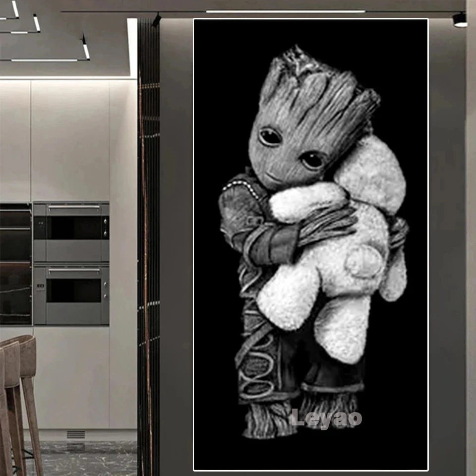 AB Diamond Painting Baby Groot and Yoda Bear Football Full Embroidery Diamond Mosaic Cross Stitch Kits Home Decor Wall Art