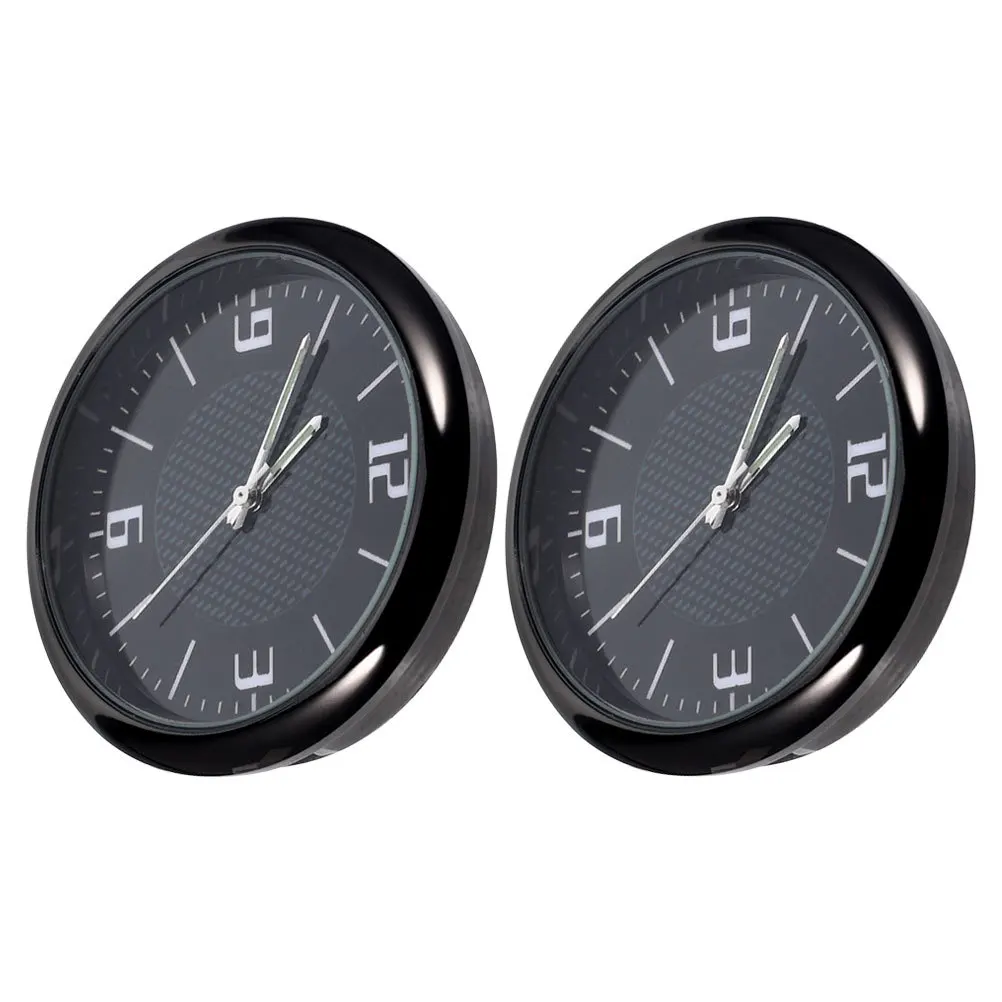 

2pcs Car Dashboard Clock Universal Stick-On Electronic Quartz Timepiece Waterproof Mini Digital Clock For Car Bike Boat Suv