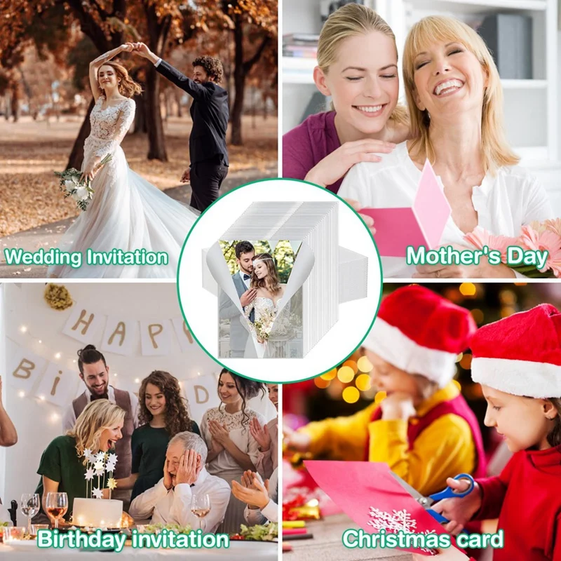 200 Pack Bulk Transparent Paper Envelope Liners Pre-Folded Packaging, Wedding Cards,