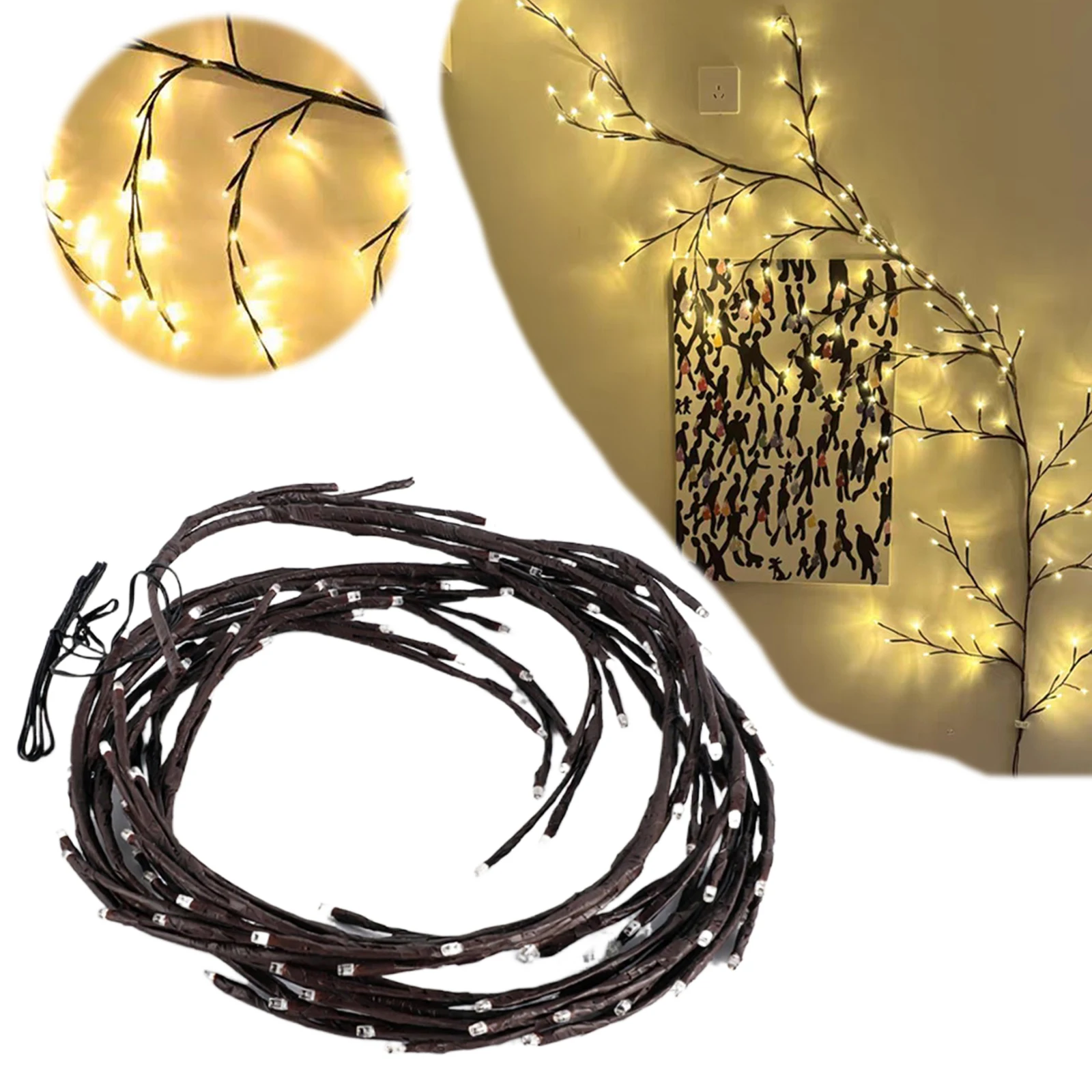 

Гирлянда-лиана Willow Vine Lights, 8 режимов, волшебное украшение для стен, гирлянда-лиана с пультом дистанционного управления, сказочные огни для декора стен, Рождественский декор для дома