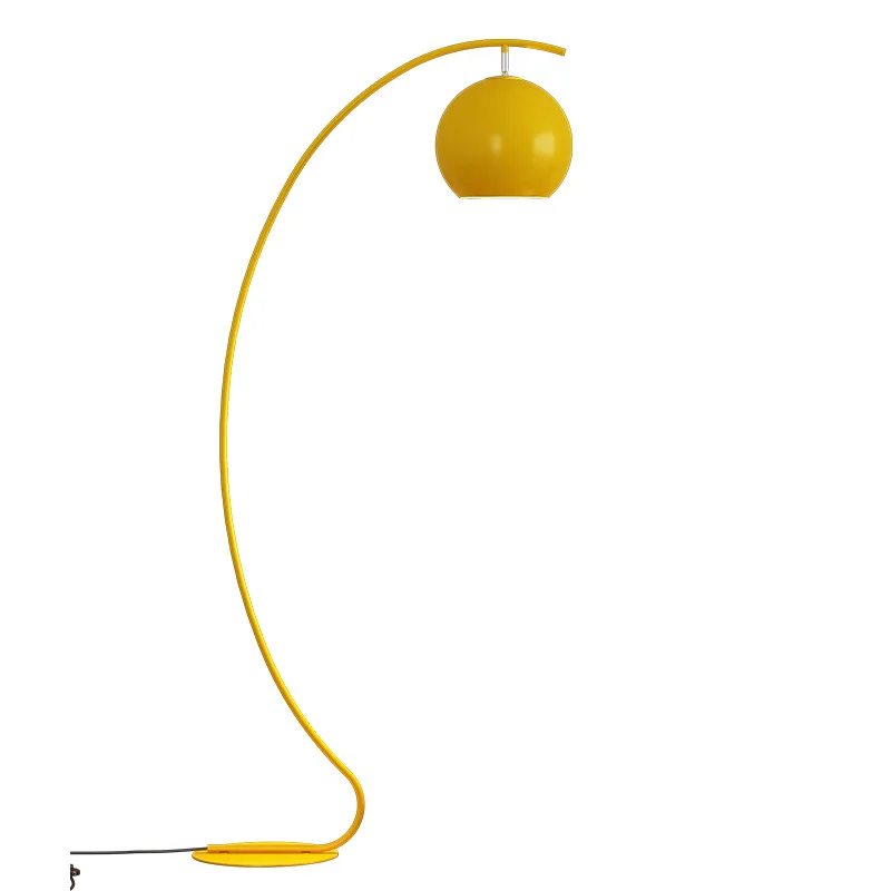 

Yellow arc designer living room floor lamp coffee shop villa hotel bed and breakfast bedroom bedside fishing floor lamp