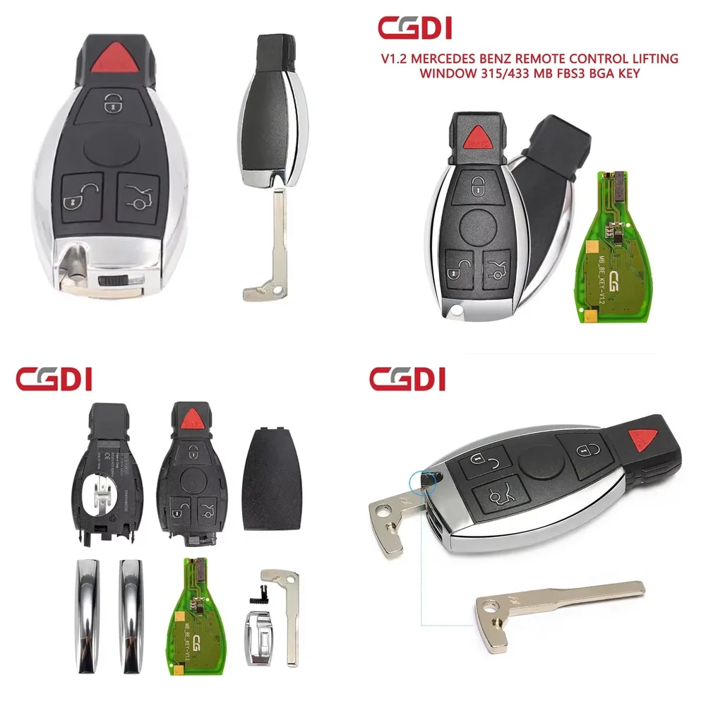 

Smart Vehicle Key with Red Dots Panic Button 315MHz 433MHz Dual Frequency Auto Switching Remote Key Fob for for