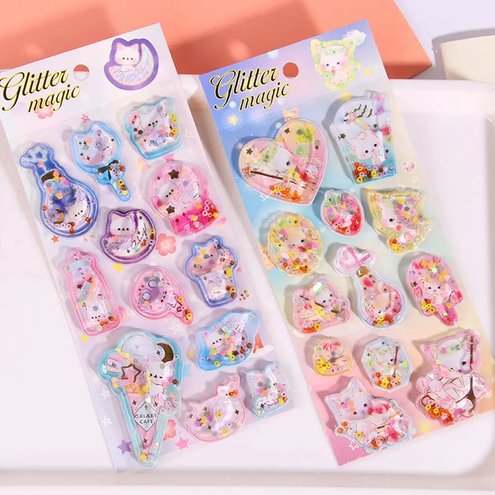Kawaii Cartoon Bunte Dynamische Wasserinjektion 3D Aufkleber Nette DIY Mobile Graffiti Dekoration Aufkleber Urlaub Geschenke
