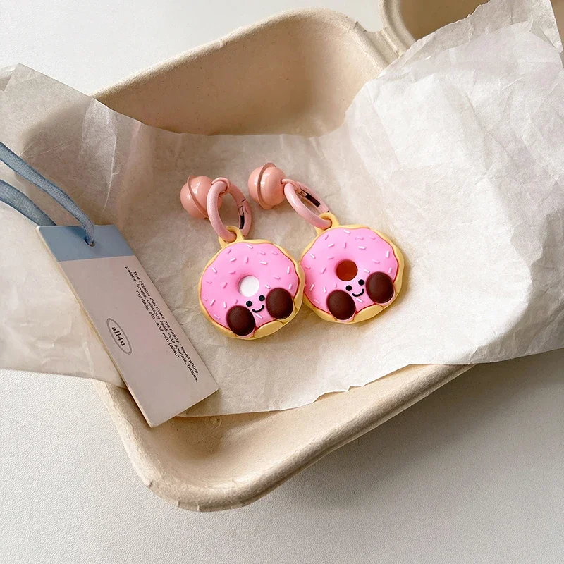 Donut สีชมพูการ์ตูนน่ารักน่ารักสําหรับ Apple Airtag สําหรับ AirTag Tracker เกราะป้องกันสําหรับ Air Tag ฝาครอบป้องกัน