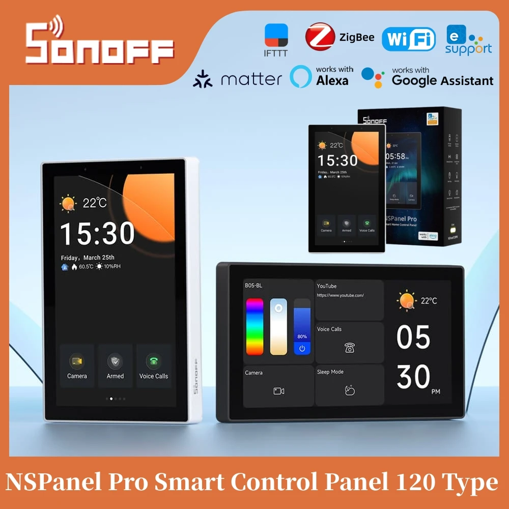 

SONOFF NSPanel Pro 120 Type Smart Home Control Panel Smart Thermostst Power Consumption DIY Switch Module Work With Alexa Google