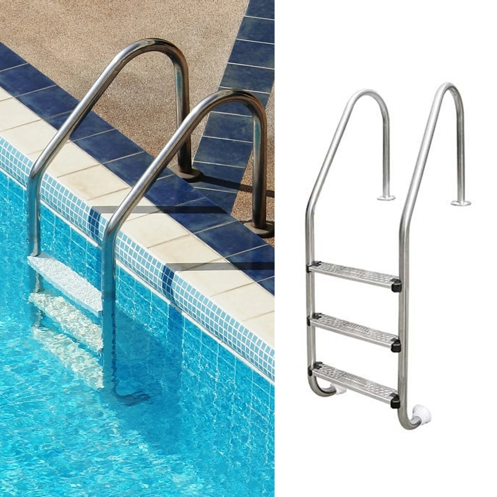 Heavy Duty 316/314 Pool Steps, Non-Slip Design, Suitable for Various Applications