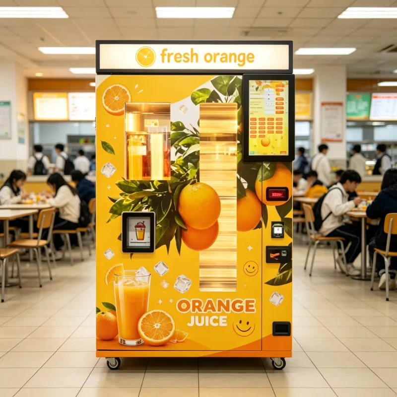 Fresh Squeezed Orange Juice Vending Machine 100 Percent Natural QR Code Token Payment Customized Hot‑sale Equipment Suitable