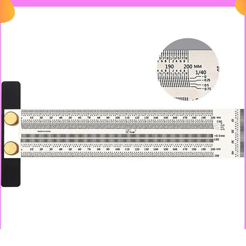 

A23P High -Precision Right -Angle Ruler T -Type Woodworking Line Ruler Labeling Line Ruler Measurement Tool Positioning Ruler,40