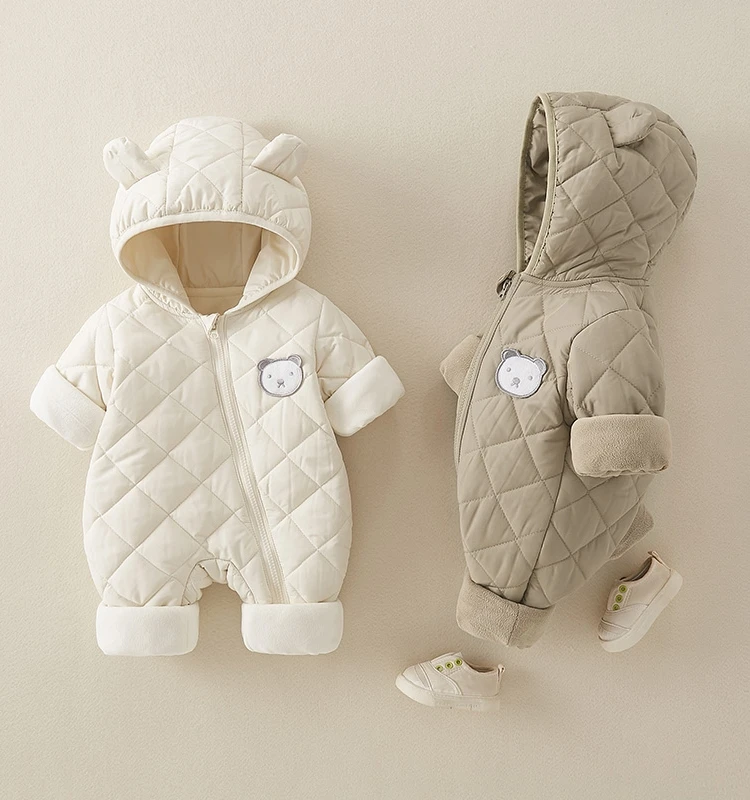 

Thickened Cotton Outfit Coat for Baby Boys And Girls Outdoor Wear Winter Clothes Newborn Unisex Romper Suit Fashionable Set