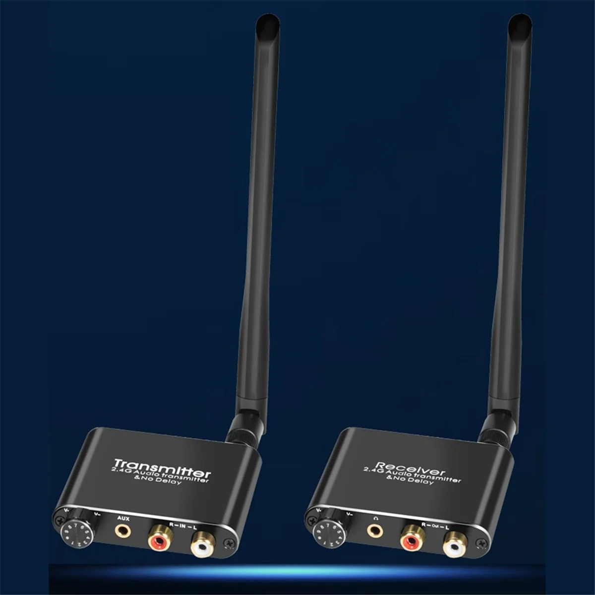 2.4G محول الصوت اللاسلكي موسع الصوت اللاسلكية جهاز إرسال واستقبال الصوت 50M Lan موسع الصوت الفاصل RX/TX A002