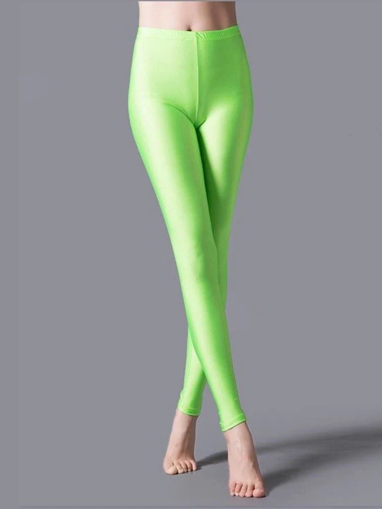 CHSDCSI Leggings in Spandex pantaloni femminili Leggins donna Slim Solid Candy Color Neon pantaloni Skinny High Elastic