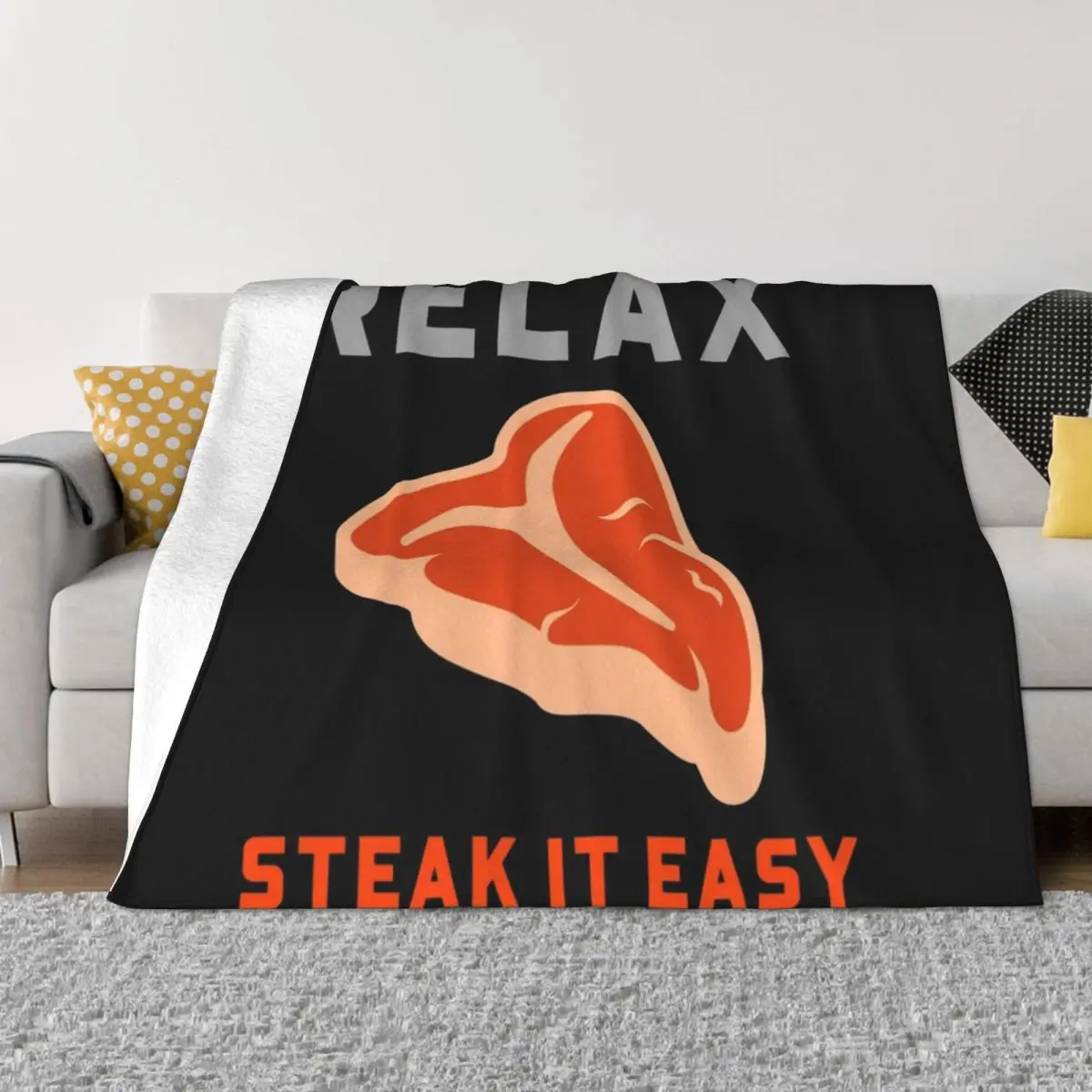 

Relax Steak it Easy BBQ Throw Blanket For Sofa Thin Bed blanket Hairy Blankets