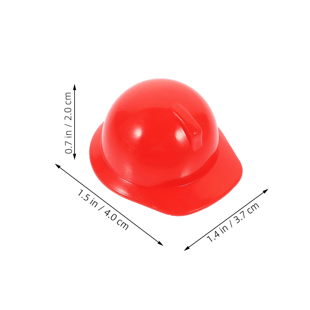 40 Pcs Hard Hat Cap Mini Construction Helmets Safety Cosplay Cake Topper Plastic Red Bird Party Child