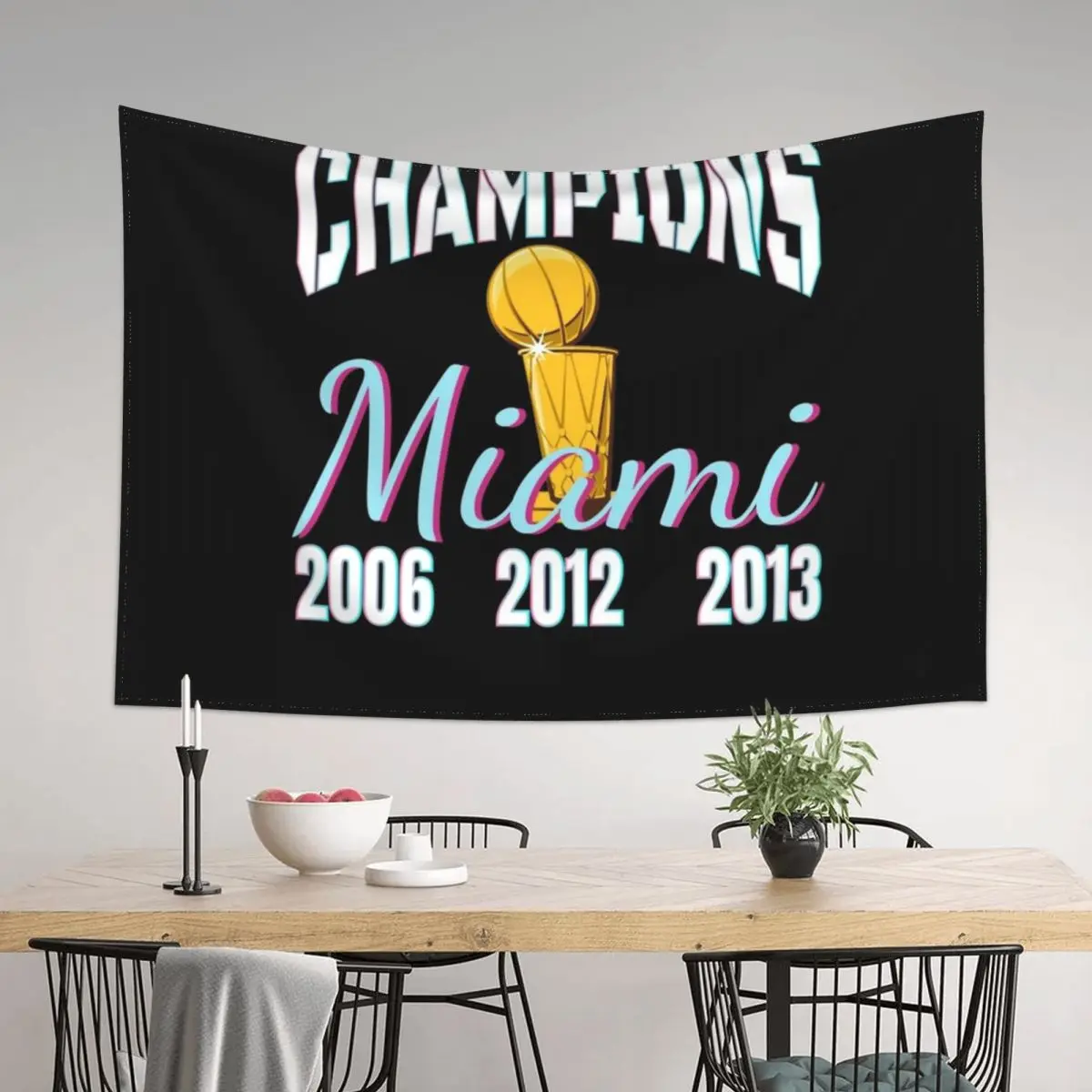 

Miami Champions Championship Trophy Tapestry Room Aesthetic Room Ornaments Tapestry