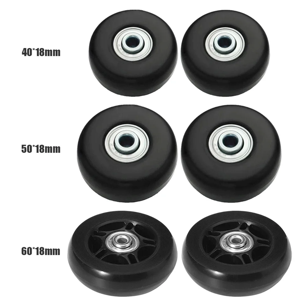 1Pair Mute Travel Luggage Wheels Repair Replacement Dia40/50/60mm Suitcase Part Axles Durable Sliding Resistant Flexible Caster