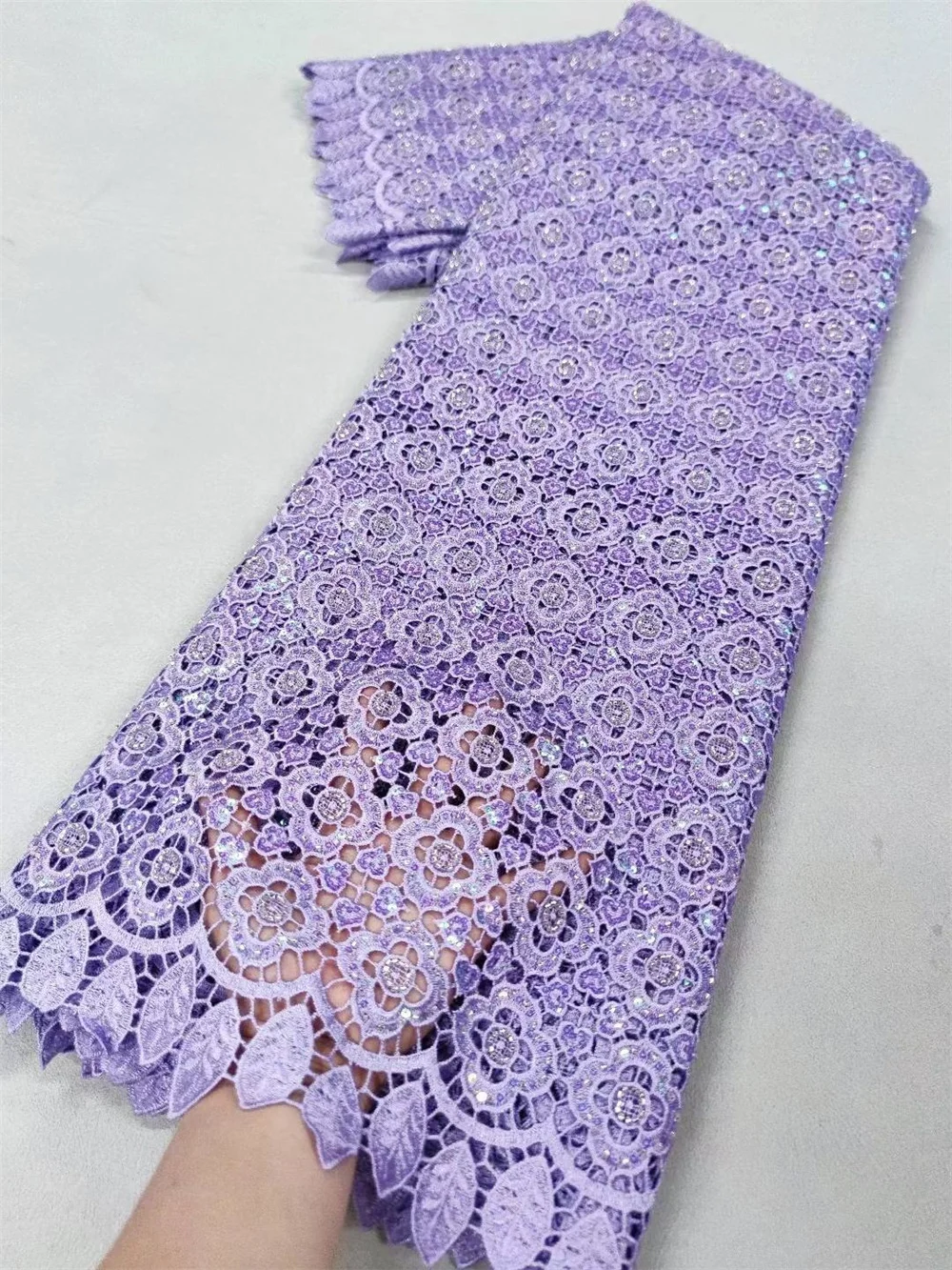 أقمشة الدانتيل الأفريقي النيجيري الزفاف جبر 2025 ، فستان الحفلات الأحجار للخياطة ، قابل للذوبان في الماء ، جودة عالية ، 5 ياردات p H124-1 #4