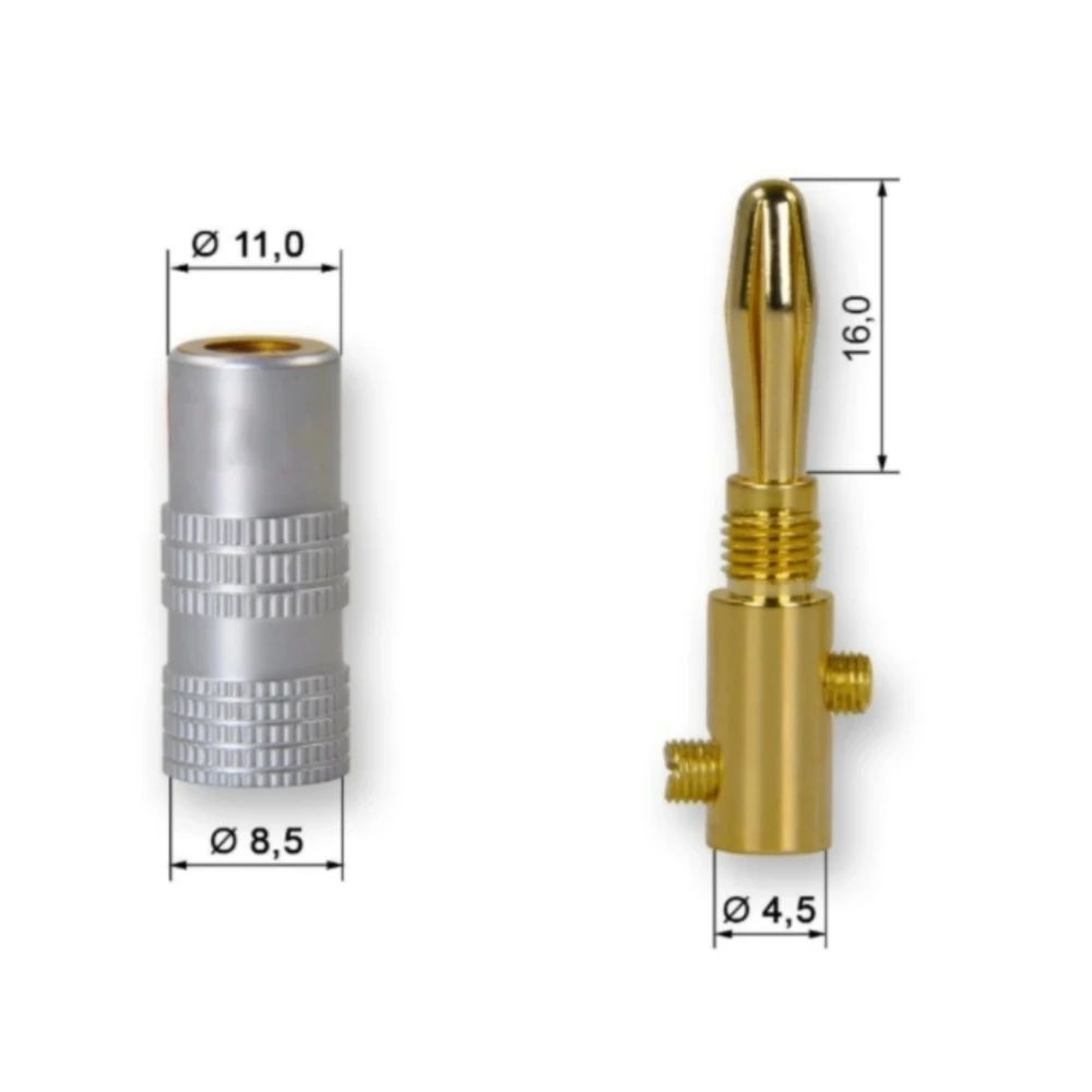 MATIHUR Bananenstecker, 24 Karat vergoldet, 4 mm Bananenstecker mit Schraubverschluss für Audio-Buchsen, Lautsprecherstecker, 20 Stück – Detail 3