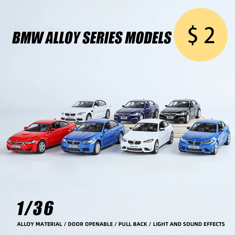 1:36 BMW Alloy Series Models M2 M4 M5 M550i Alloy Cars Toys Boy Sports Diecast Metal Vehicle Gift Premium Fast Furious Hot WHeel