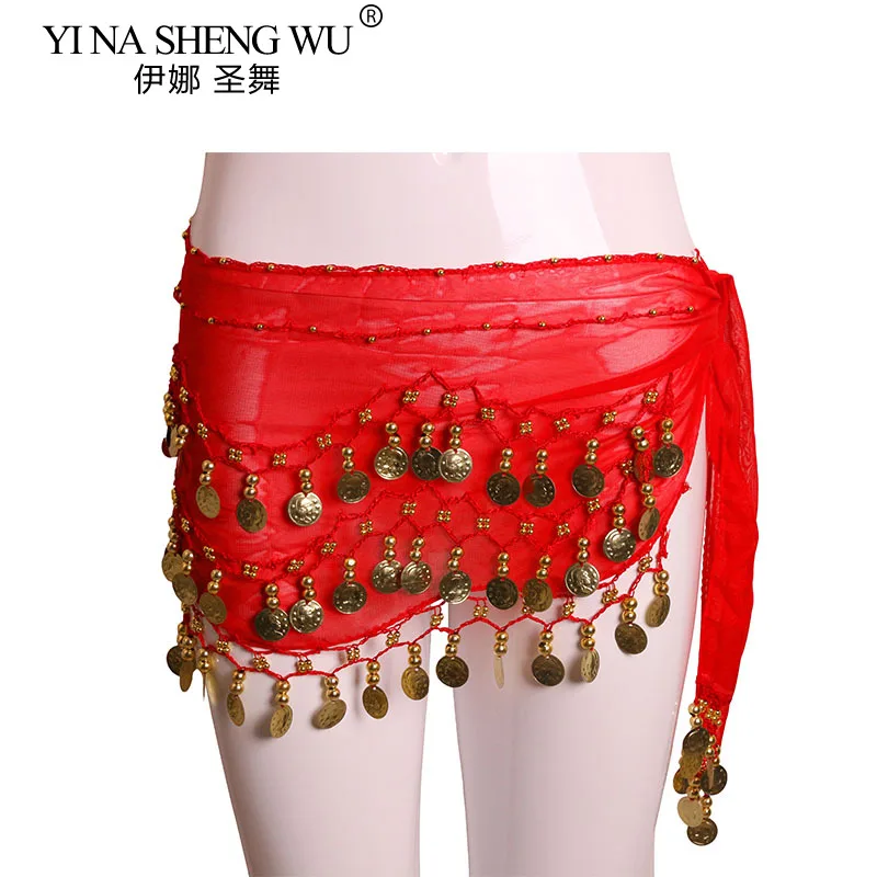 1pc feminino barato dança do ventre hip cachecol acessórios 3 camadas cintos de dança do ventre tom moedas cintura corrente envoltório adulto dança wear cinto