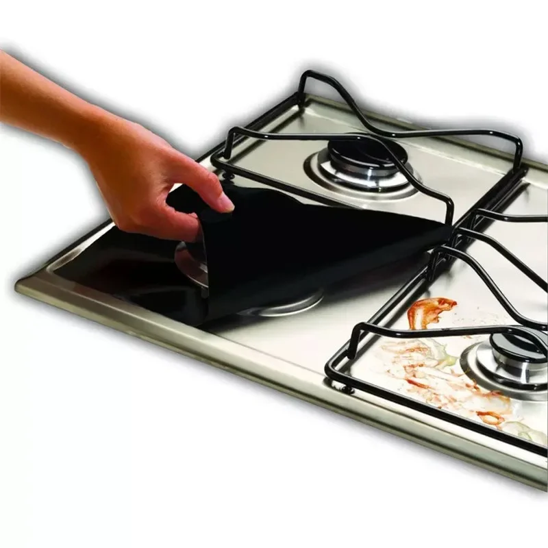 New 1/4PC Stove Protector Cover Liner Gas Stove Protector Gas Stove Stovetop Burner Protector Kitchen Accessories Mat Cooker Cov