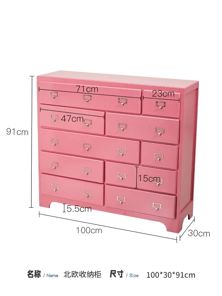 Bedroom storage cabinet minimalist household multi-layer bucket cabinet Nordic living room drawer cabinet Color: 3