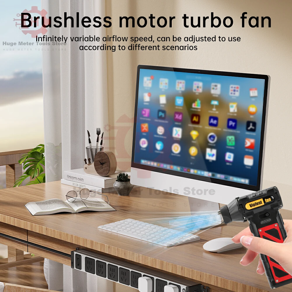 110000 RPM Brushless Motor Fan 8000mAh Handheld High-Speed Violent Blower Fan Type C interface Powerful Dust Blower