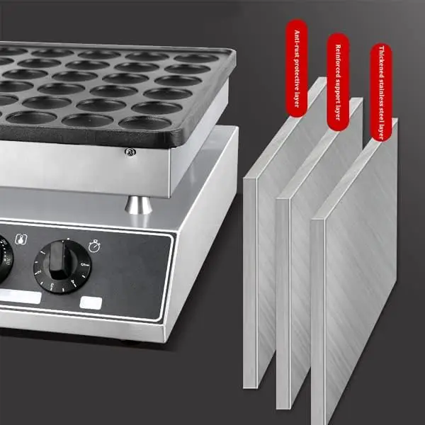 Macchina per pancake per muffin commerciale da 1000 W Macchina per pancake per muffin domestica antiaderente in acciaio inossidabile per panetteria domestica e cucina