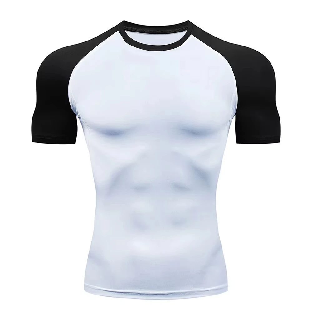 Men's Compression Shirts Summer Short Sleeves Tees T-shirt Gym Workout Fitness Running Tops Undershirts Baselayer Sportswear