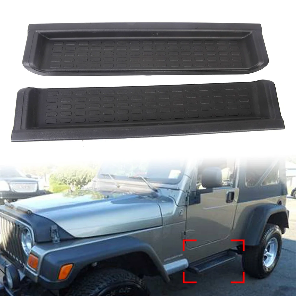 

2Pcs Car Door Sill Scuff Plate Entry Guard Trim Accessories For Jeep Wrangler TJ 1997-2006