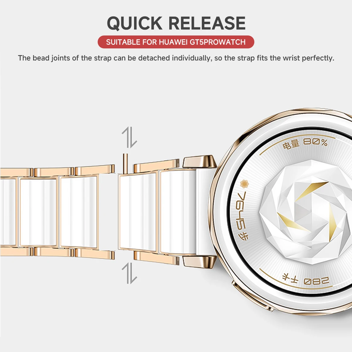 18mm Ceramic Strap for Huawei Watch GT6 GT5 GT4 41mm GT5 Pro 42mm Bracelet Durable Metal Butterfly Buckle Replace Wristband image 6