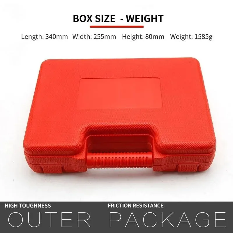 Probador de compresión de motor de gasolina, Kit de Detector de fugas de doble calibre con caja roja, probador de fugas de cilindro de coche TU-21