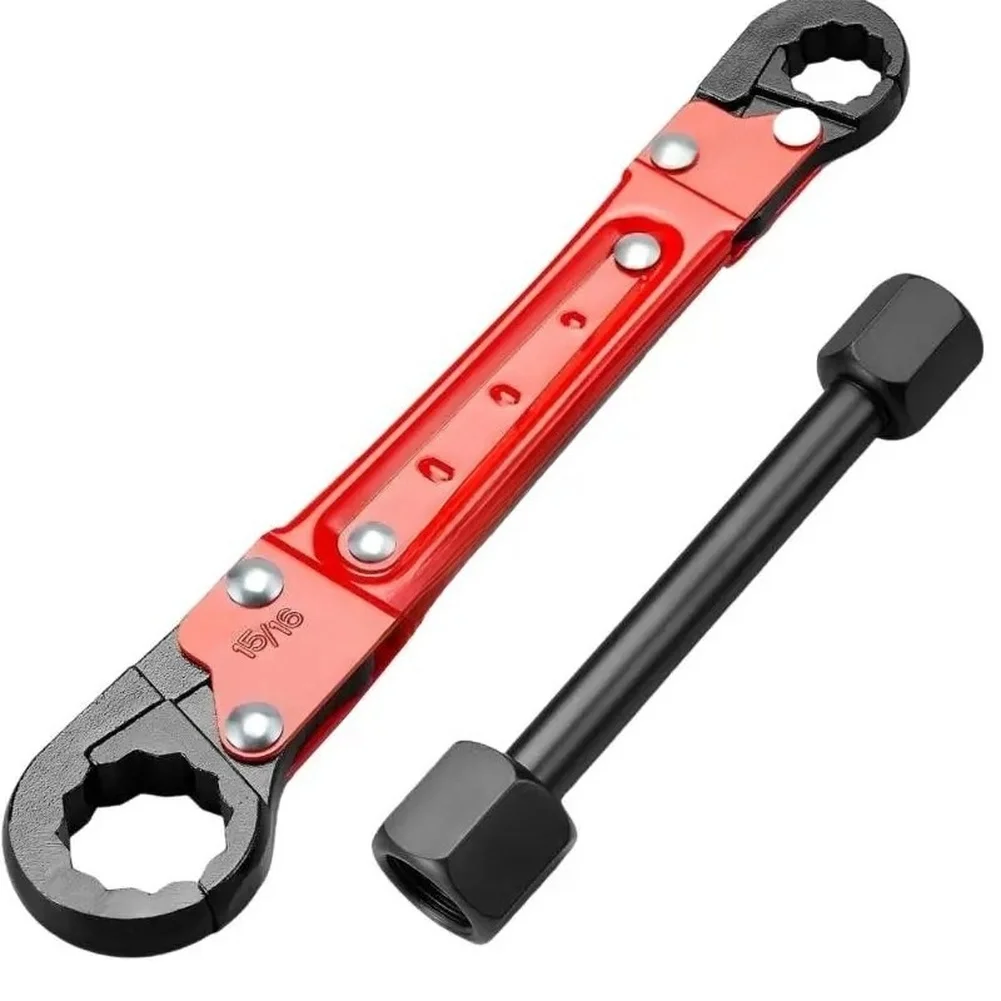 Bathroom Repair Angle Stop Wrench Compression Valve Two Socket Ends Polished Lacquer Coating Rust Resistant Finish