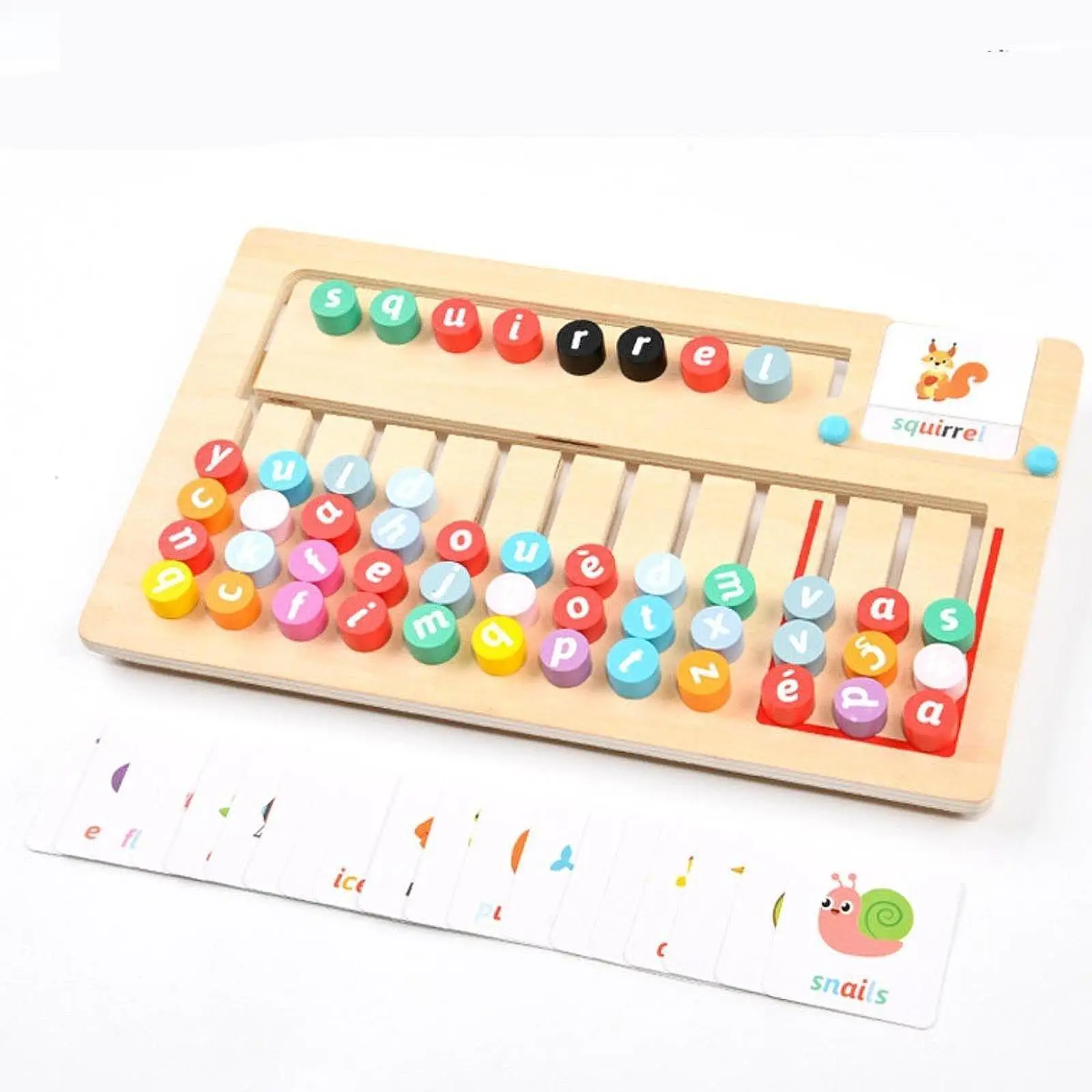 Letter Matching Board Wooden Multifunction Holiday Gifts Montessori Toy Alphabet Matching Cards for Kindergarten Children