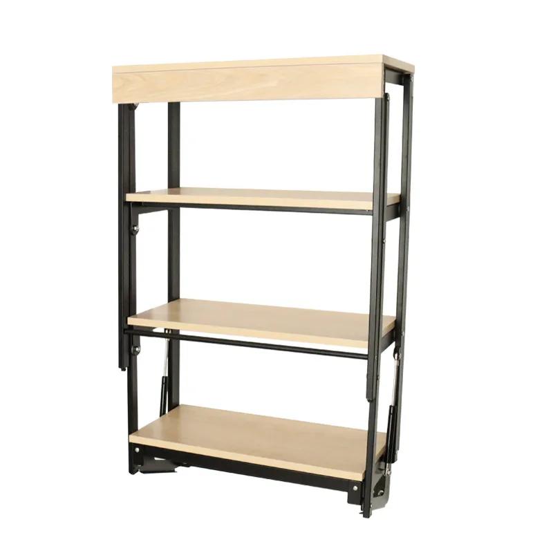 Small apartment multi-functional wall-mounted folding table wall table household dining table retractable rack