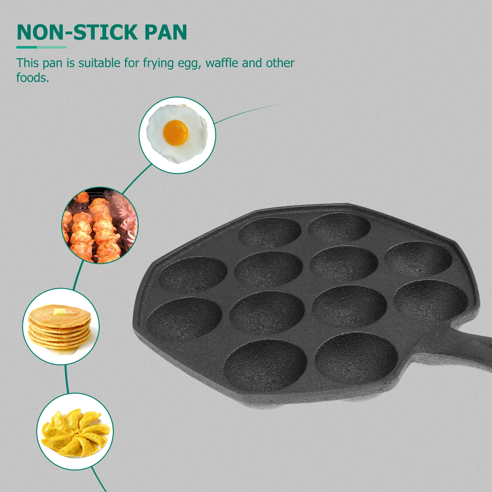 

Meatball Mold Non-stick Tartlet Molds Cast Iron Crepe Pan Baking Pancake Fish Cooking Tool Japanese Egg Bracket Small Mini