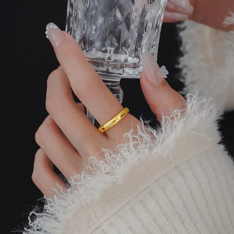 QN Elegant Floral Openwork Ring for Women – Delicate Spring-Inspired Pinky Finger Jewelry with Minimalist Luxury Design Jewelry