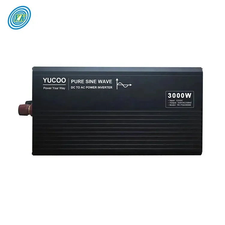 YUCOO-Onduleur de voiture à onde sinusoïdale pure, tension, onduleur, 3000W, 12V, 220V