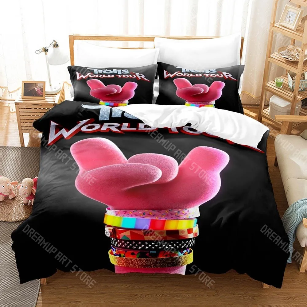 3D Print T-Trolls Poppys Bedding Set for Boys Girls Duvet Cover And Pillowcase Included Twin Queen King Full Single Double Sizes