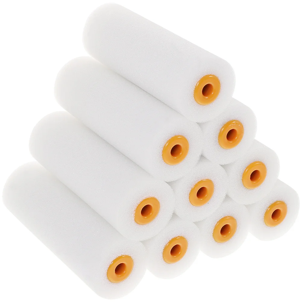 10 pcs Sponge Paint Roller Covers Low-Density Replacement For Wall Painting Painting Supplies Paint Roller Sleeves