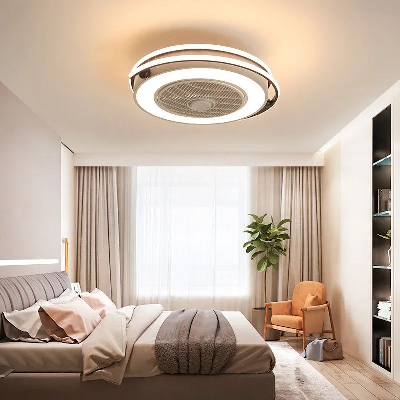 Inteligente Controle Remoto LED Ventilador de Teto Luz, Creative Home Light para Quarto, Restaurante Nórdico e Sala de Estar