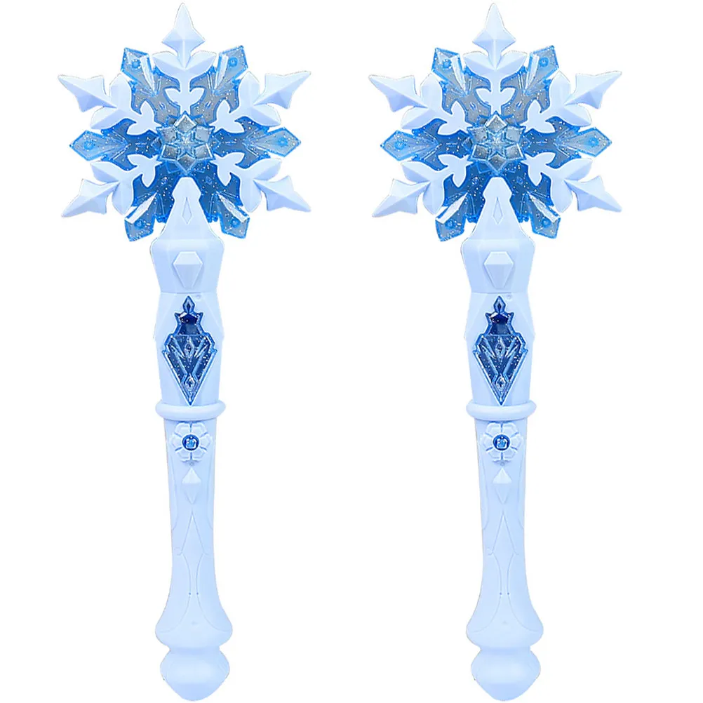 

2Pcs Light Up Snowflake Fairy Wand for Girls Kids Birthday Party Christmas Carnival Cosplay Role Play Stage Performance Night
