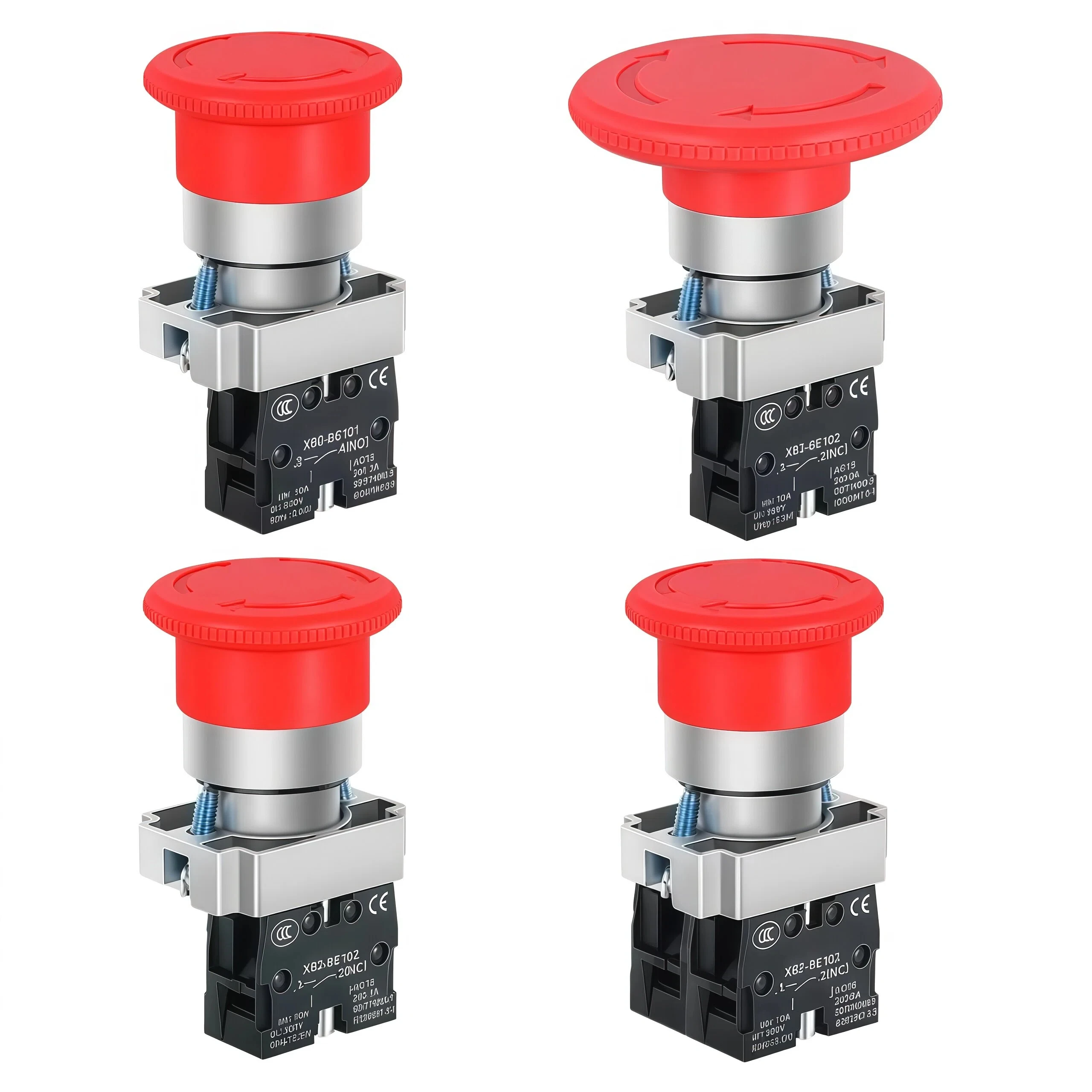 22mm Emergency Stop Red Mushroom Button Switch XB2-BS642 BS541 BS545 BS542 Self-locking / Latching Copper Contact / Silver Conta