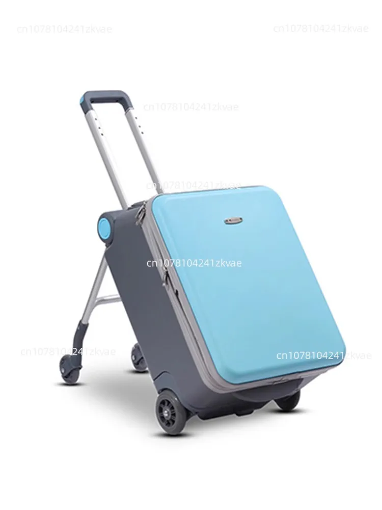 Can Sit and Ride Children's Trolley Bags Lazy Slip Walker Children's Travel Can Boarding Suitcase