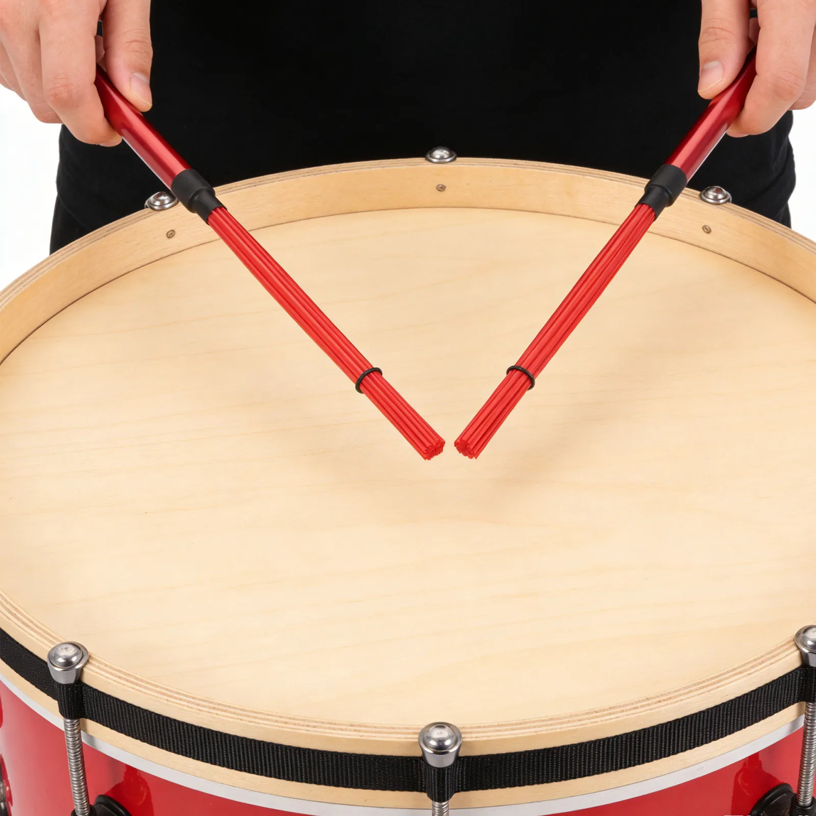 1Pair Jazz Drum Brushes Lightweight Aluminum Alloy Handle Nylon Tips Vibrant Cajon Bundle Sticks Percussion Accessories Snare