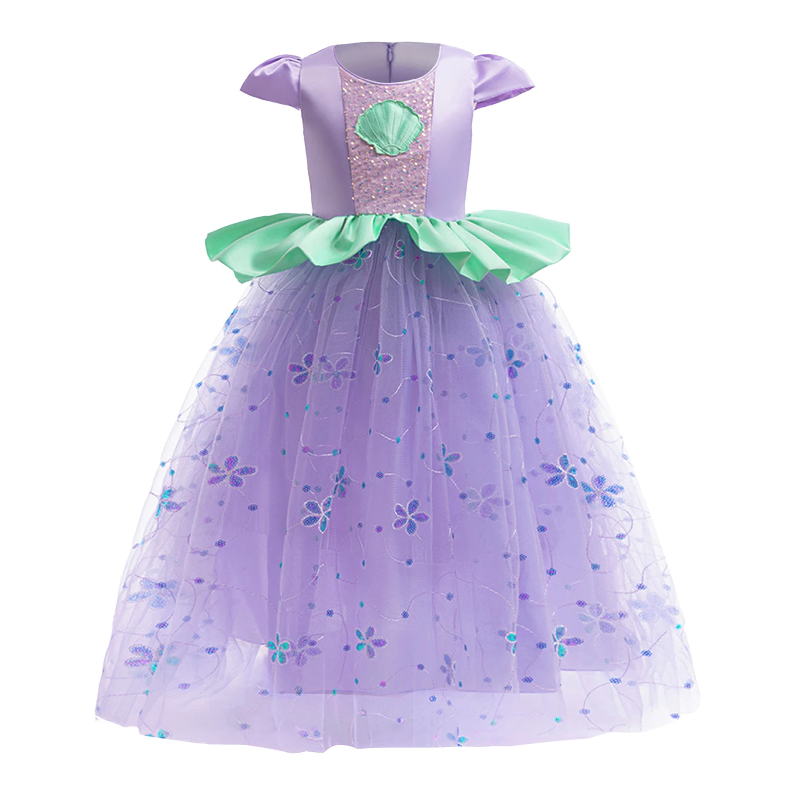 Cute Girls Mermaid Princess Dresschild Mesh Tulle Birthday Dress Gown for Halloween Fairytale Costume Christmas Party Dress Up