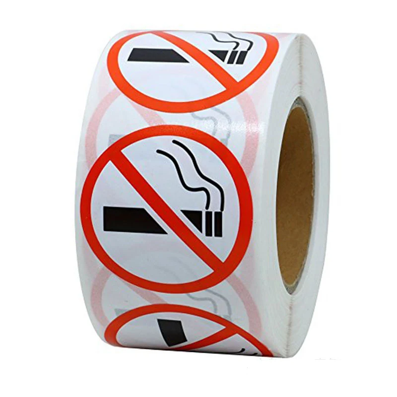 50-500pcs Danger Sticker art paper Funny No Smoking Warning Decal wholesale Superior quality