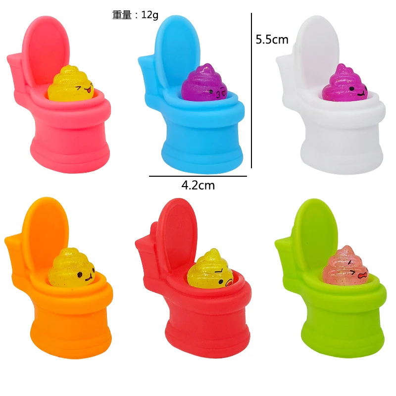 5Pcs Creative Venting Squeeze Toilet Poo Decompression Novelty Pinch Toys Halloween April Fools Day Tricky Funny Party Gift